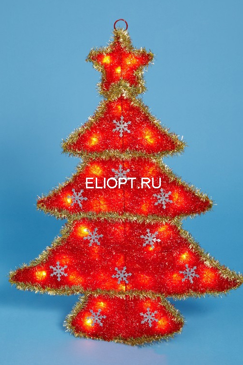 Световая фигура Красная елочка 63 см K305