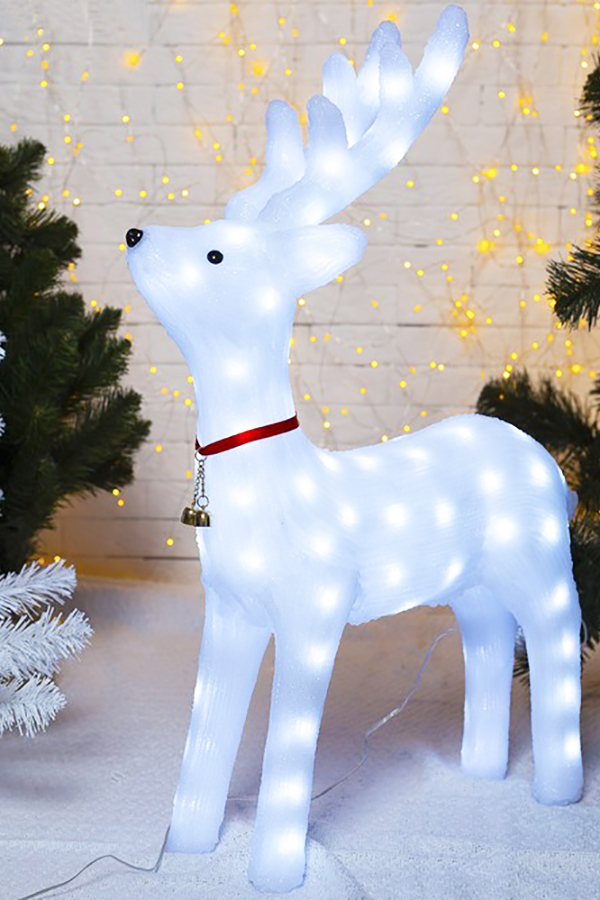 Световая фигура Олень голова вверх матовый 52см 3613095