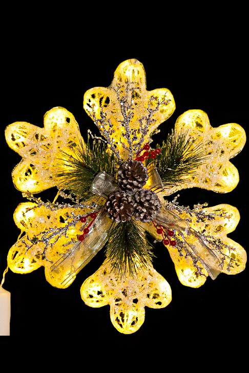 Световая фигура Снежинка с шишками d=45см 2315198
