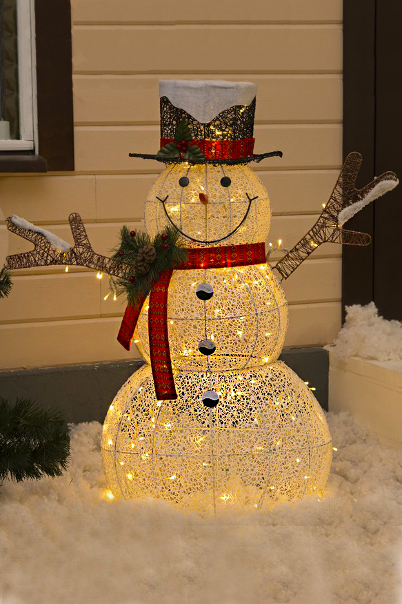 Световая фигура Снеговик кружева 110см 2334709