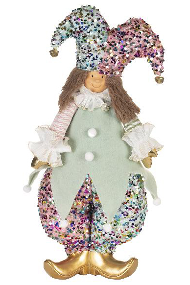 Клоун в блестящем костюме с колпаком В15785