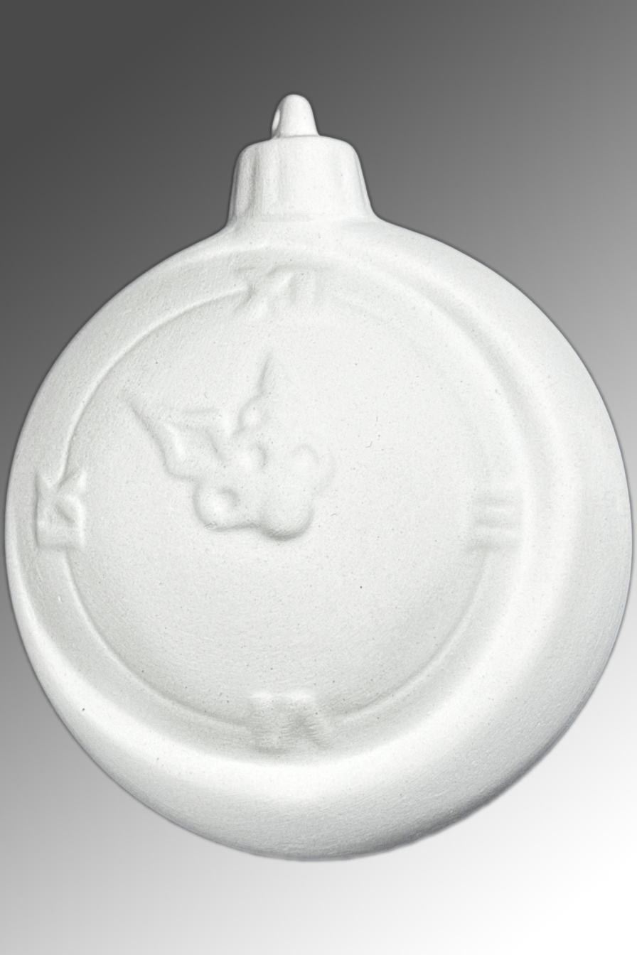 Фарфоровая елочная игрушка Часы 9 см ЗВФ-Ч