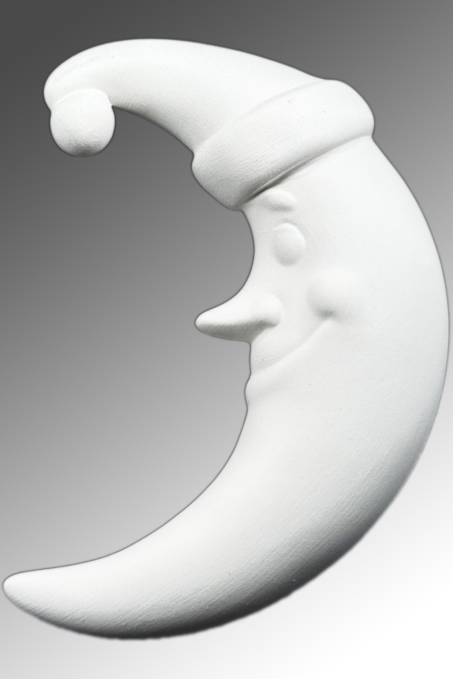 Фарфоровая елочная игрушка Месяц 11 см  ЗВФ-МЕС